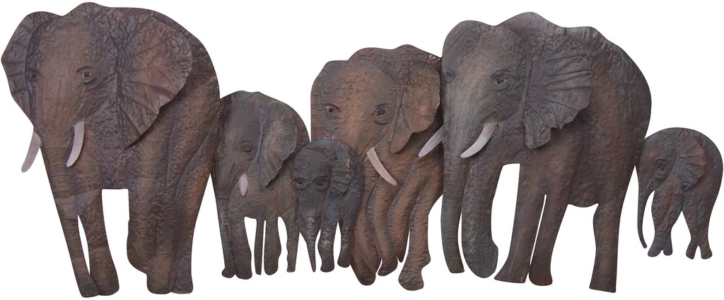 HOFMANN LIVING AND MORE Wanddekoobjekt "Elefantenfamilie", Wanddeko, aus Me günstig online kaufen