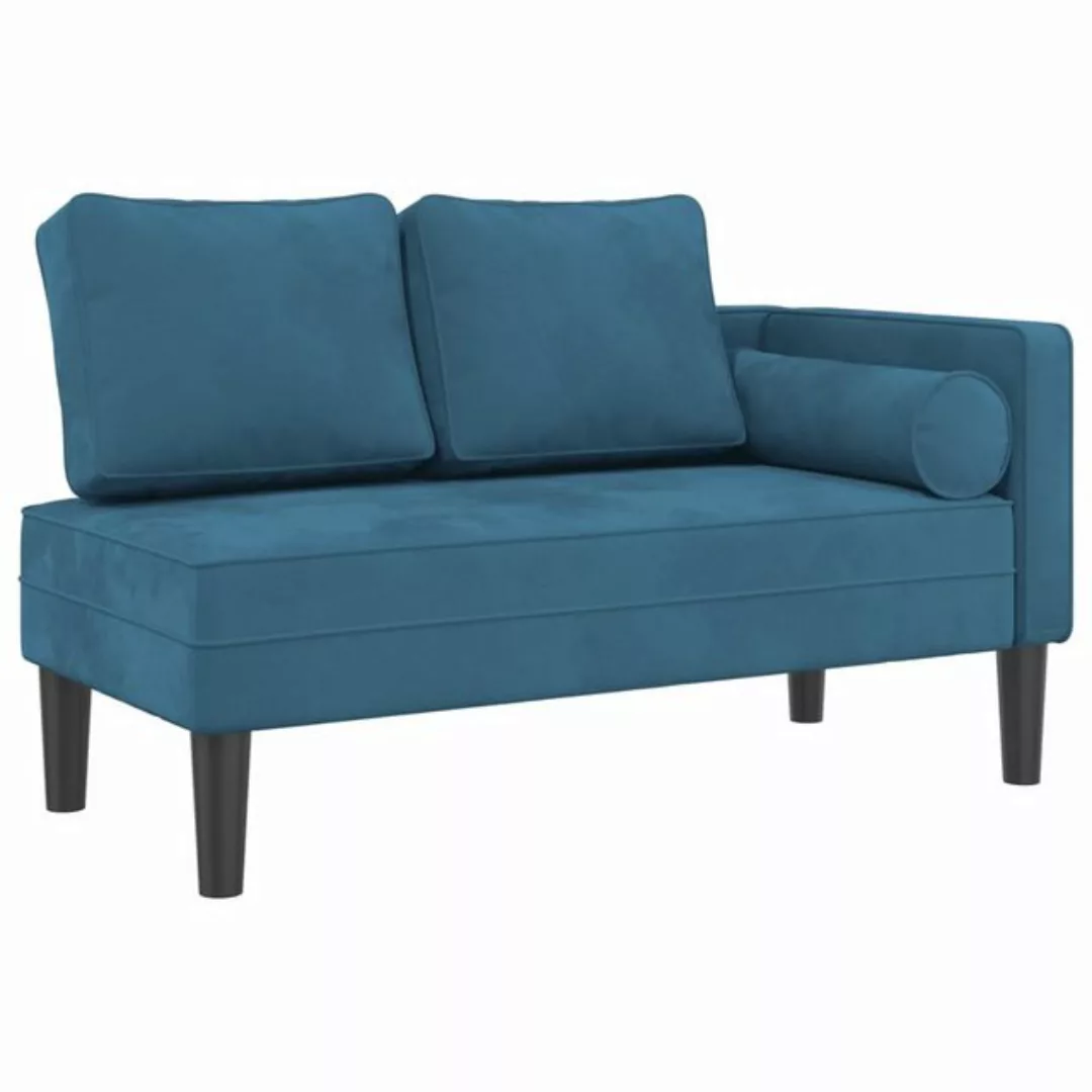 vidaXL Chaiselongue Chaiselongue mit Kissen Blau Samt, 1 Teile günstig online kaufen