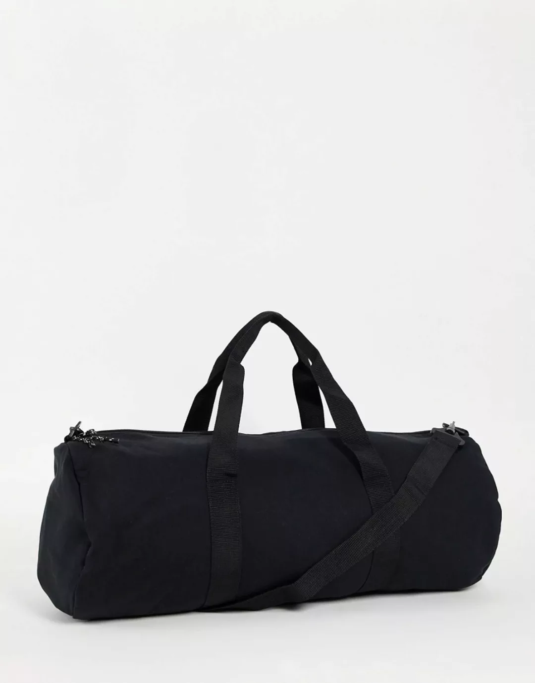 ASOS DESIGN – Sporttasche aus Jersey in Schwarz mit Schulterriemen, 37 Lite günstig online kaufen