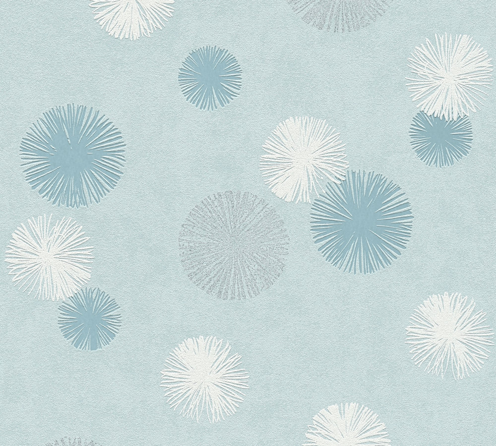 Bricoflor Hellblaue Tapete Floral Moderne Glitzer Tapete mit Blumen Ideal f günstig online kaufen