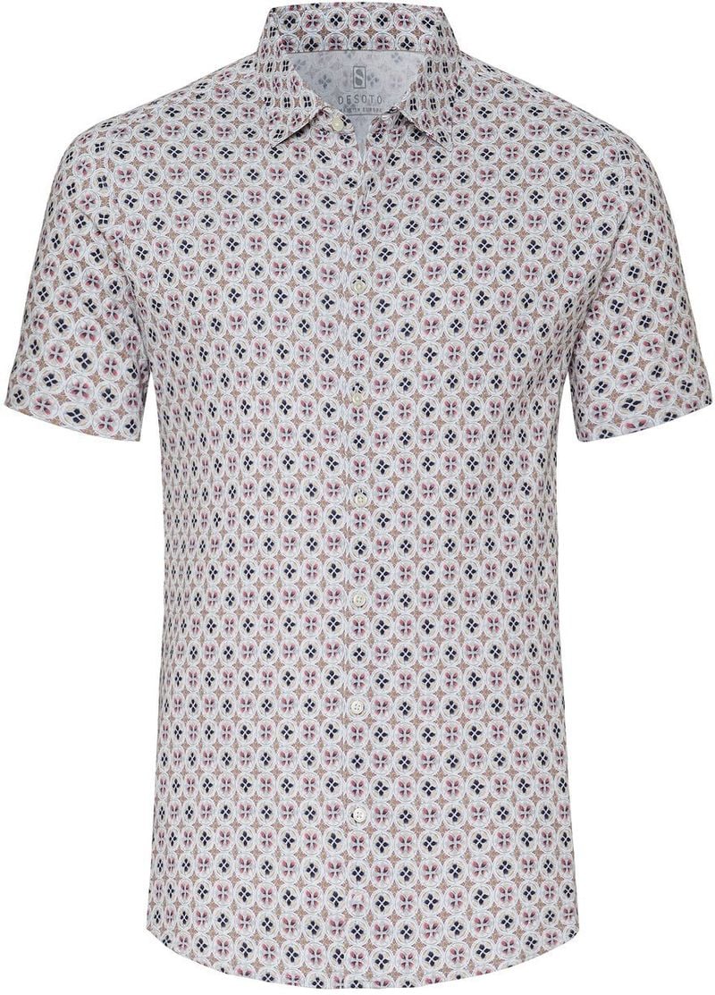 Desoto Short Sleeve Jersey Hemd Druck Beige  - Größe S günstig online kaufen