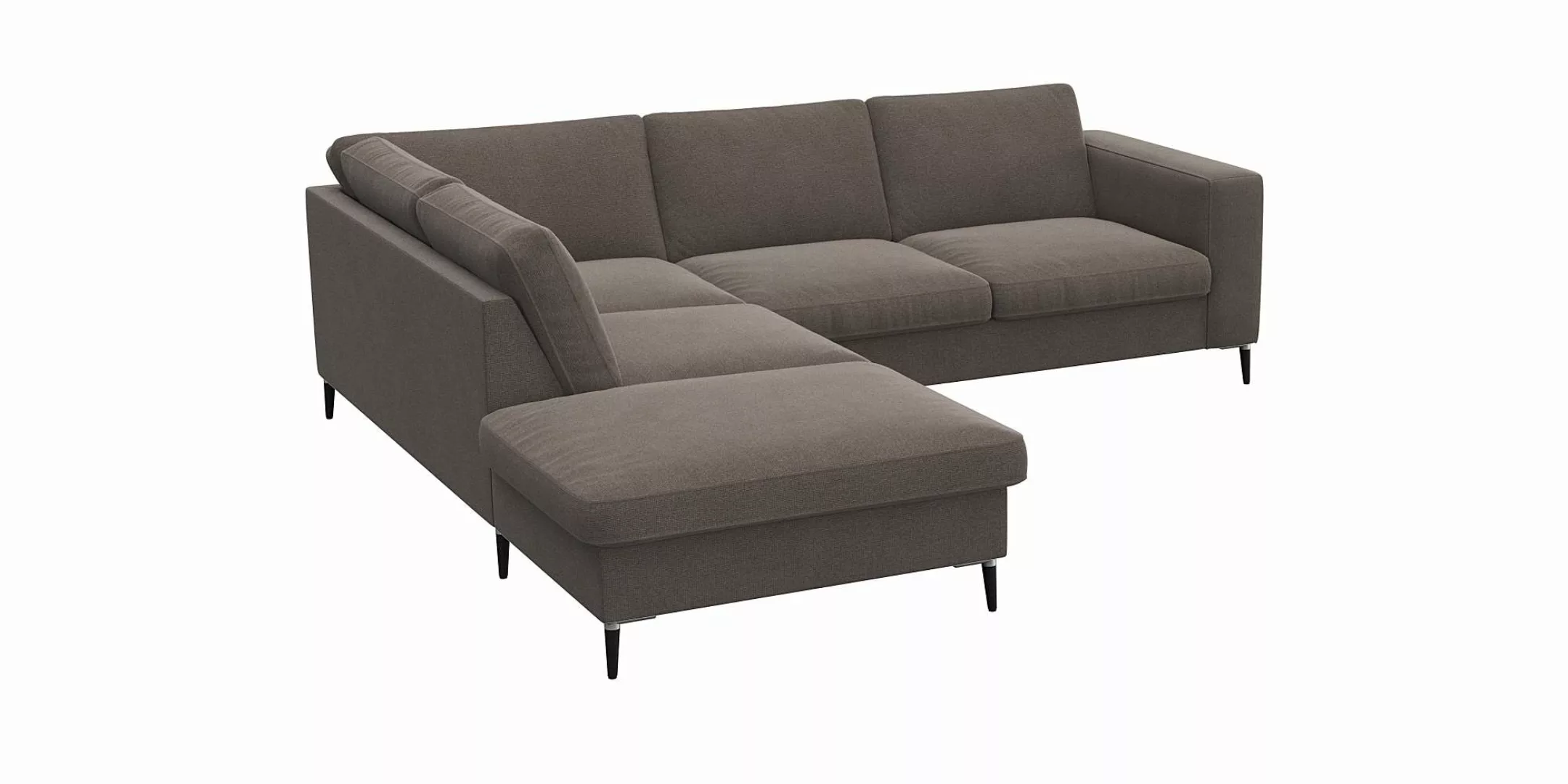 FLEXLUX Ecksofa »Fiore, L-Form«, breite Armlehnen, Füße Alu/schwarz, B/T 24 günstig online kaufen