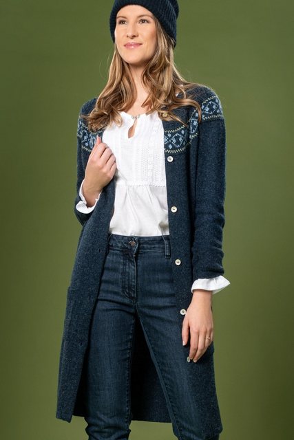 Hammerschmid Trachtenstrickjacke Strickmantel Damen - NORWEGEN - denim günstig online kaufen