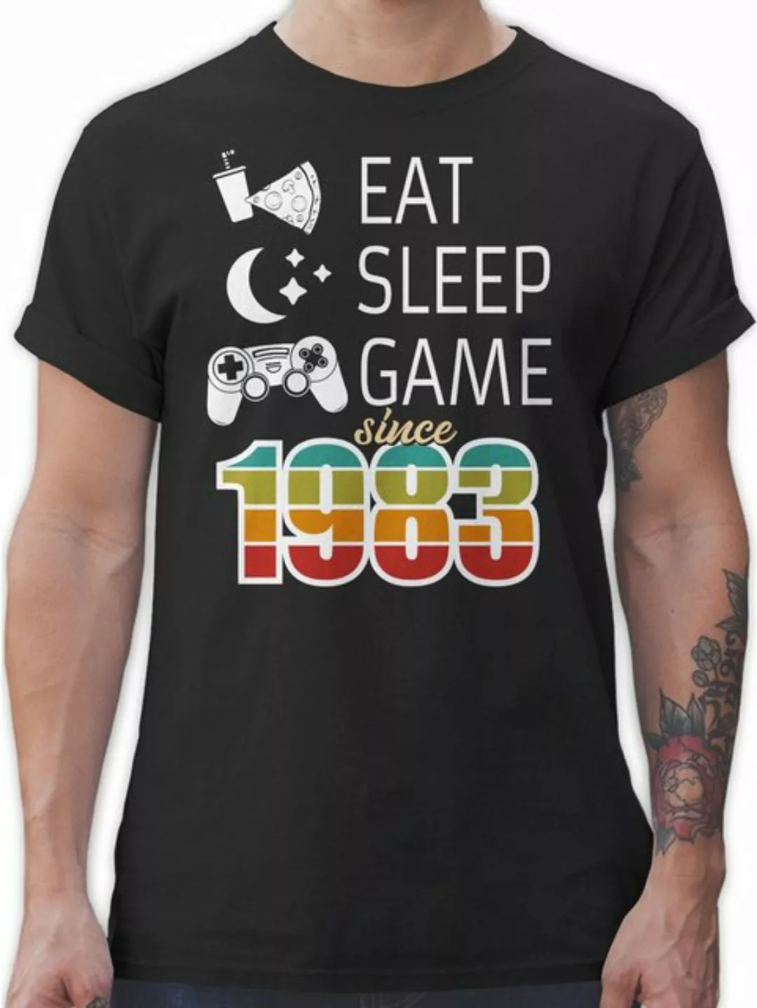 Shirtracer T-Shirt Eat sleep Game since 1983 bunt 40. Geburtstag günstig online kaufen