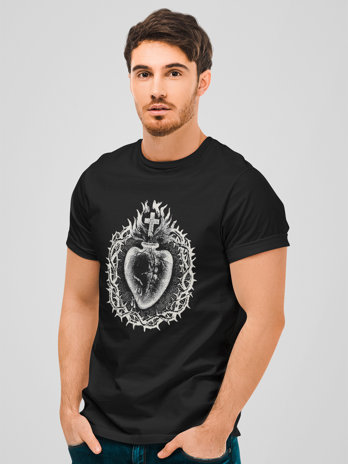 Vive Maria Holy Heart T-Shirt Herren T-Shirt schwarz günstig online kaufen