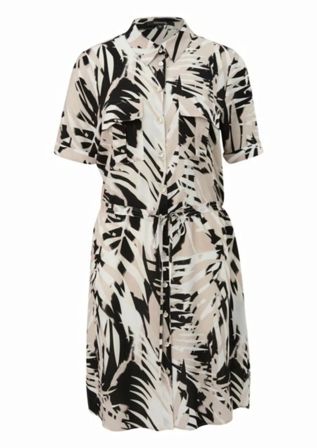 Comma Kurzarmbluse Kleid mit Knopfleiste und Hemdkragen günstig online kaufen