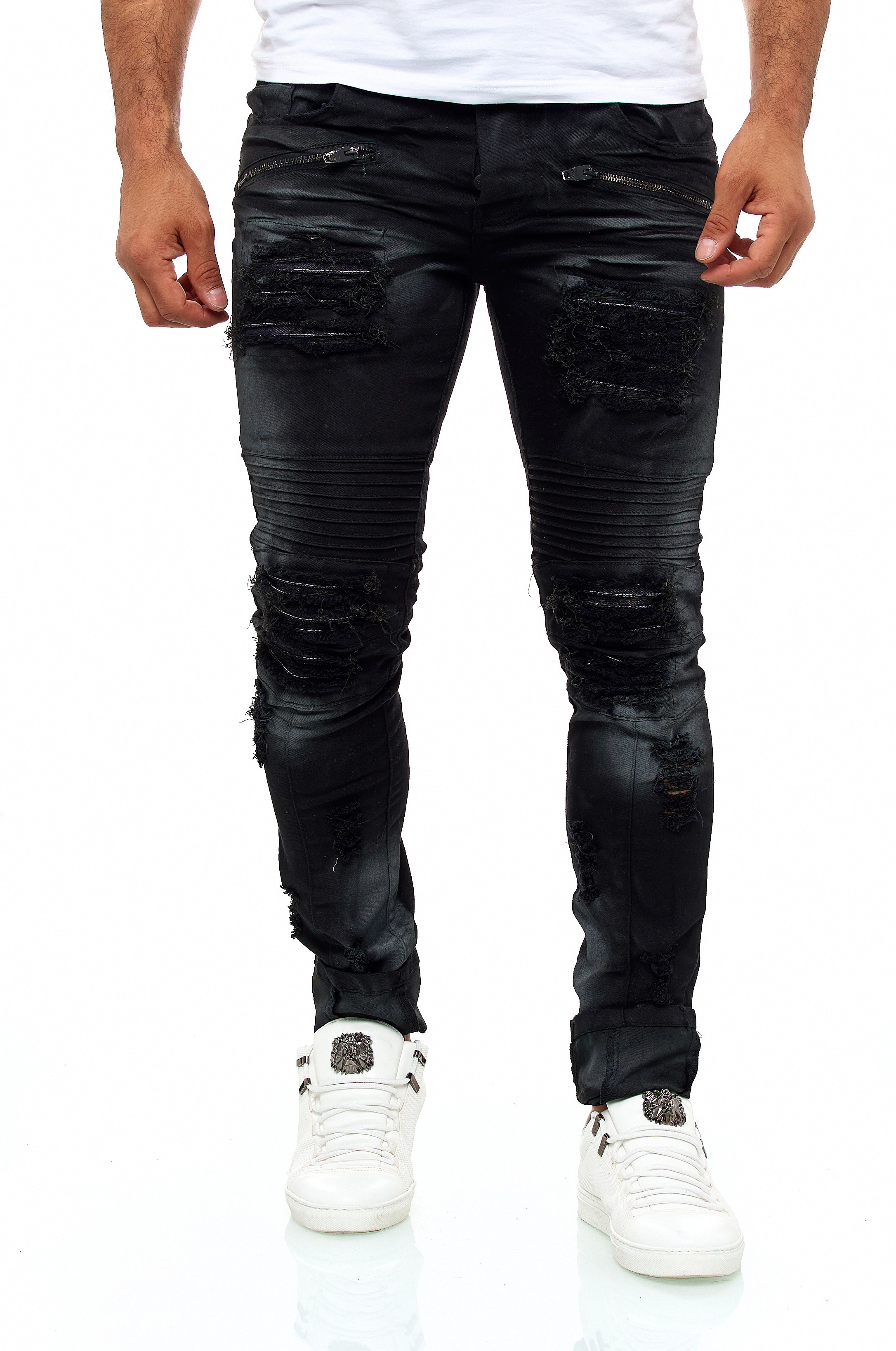 KINGZ Slim-fit-Jeans, im angesagten Destroyed-Look günstig online kaufen