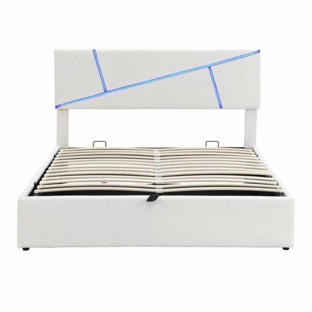 MODFU Polsterbett Bequemes (mit LED-Lichtleisten,160*200 cm, Doppelbett mit günstig online kaufen