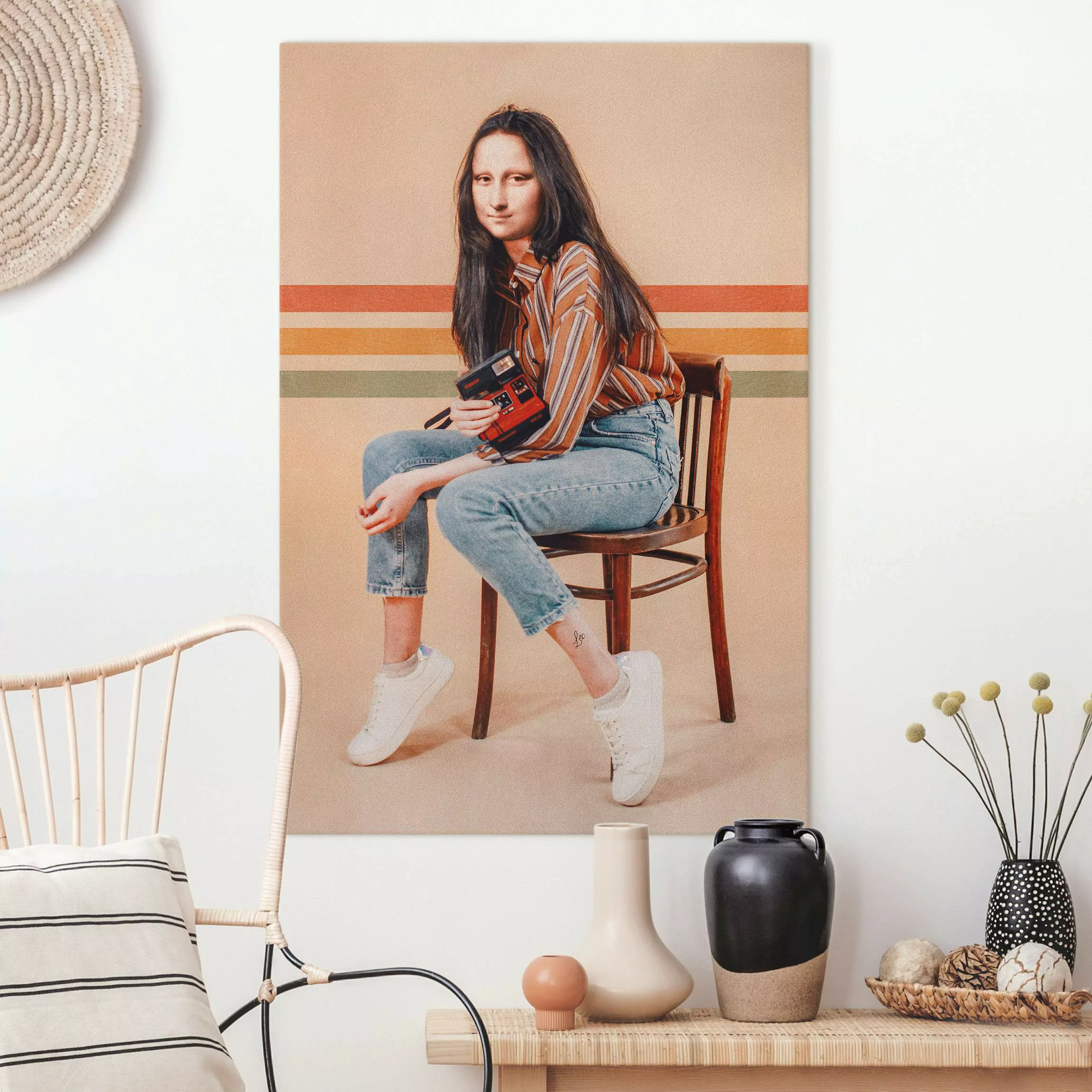 Leinwandbild Retro Mona Lisa günstig online kaufen