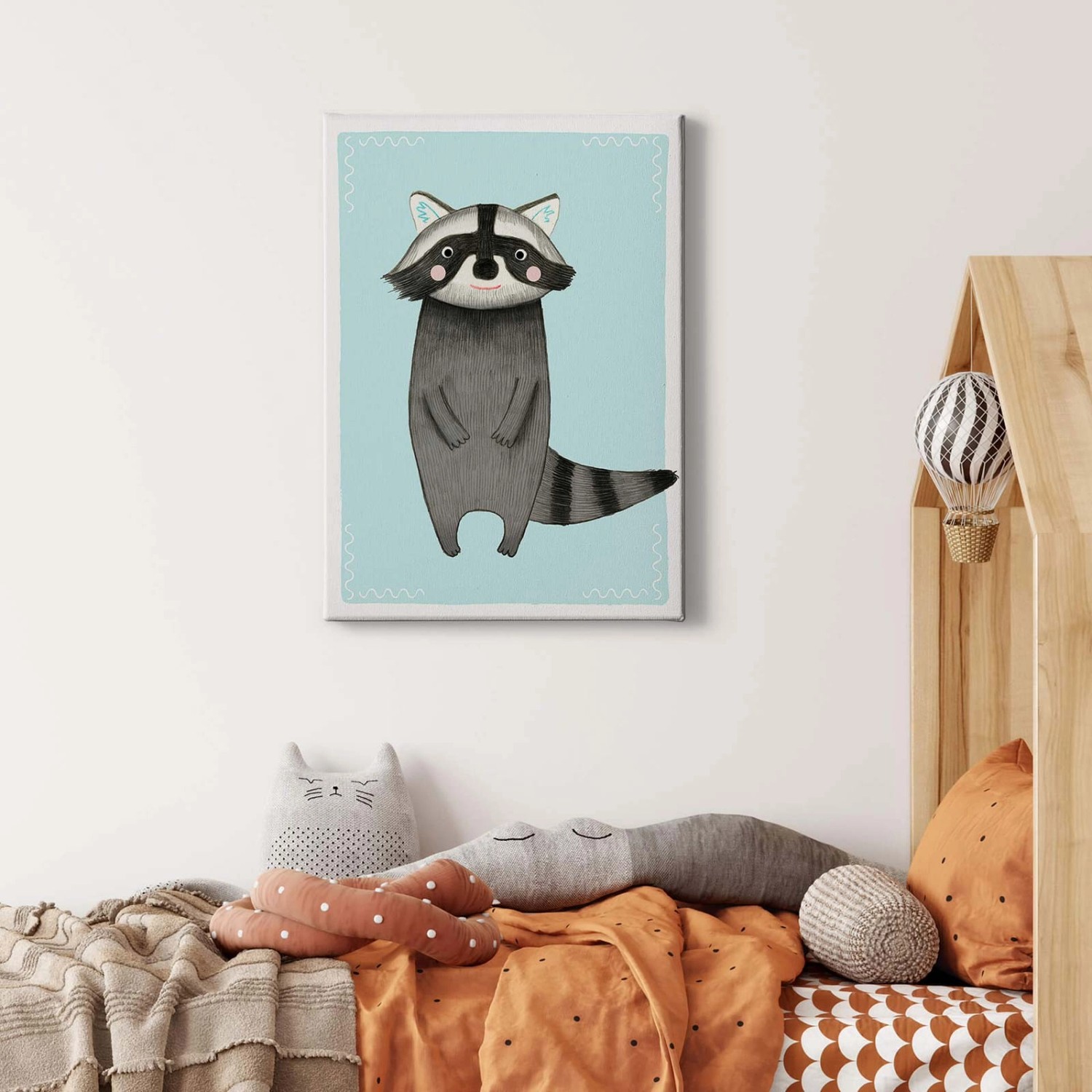 Bricoflor Kinderzimmer Bild Mit Waschbär Niedliches Bild Mit Tier Motiv Für günstig online kaufen