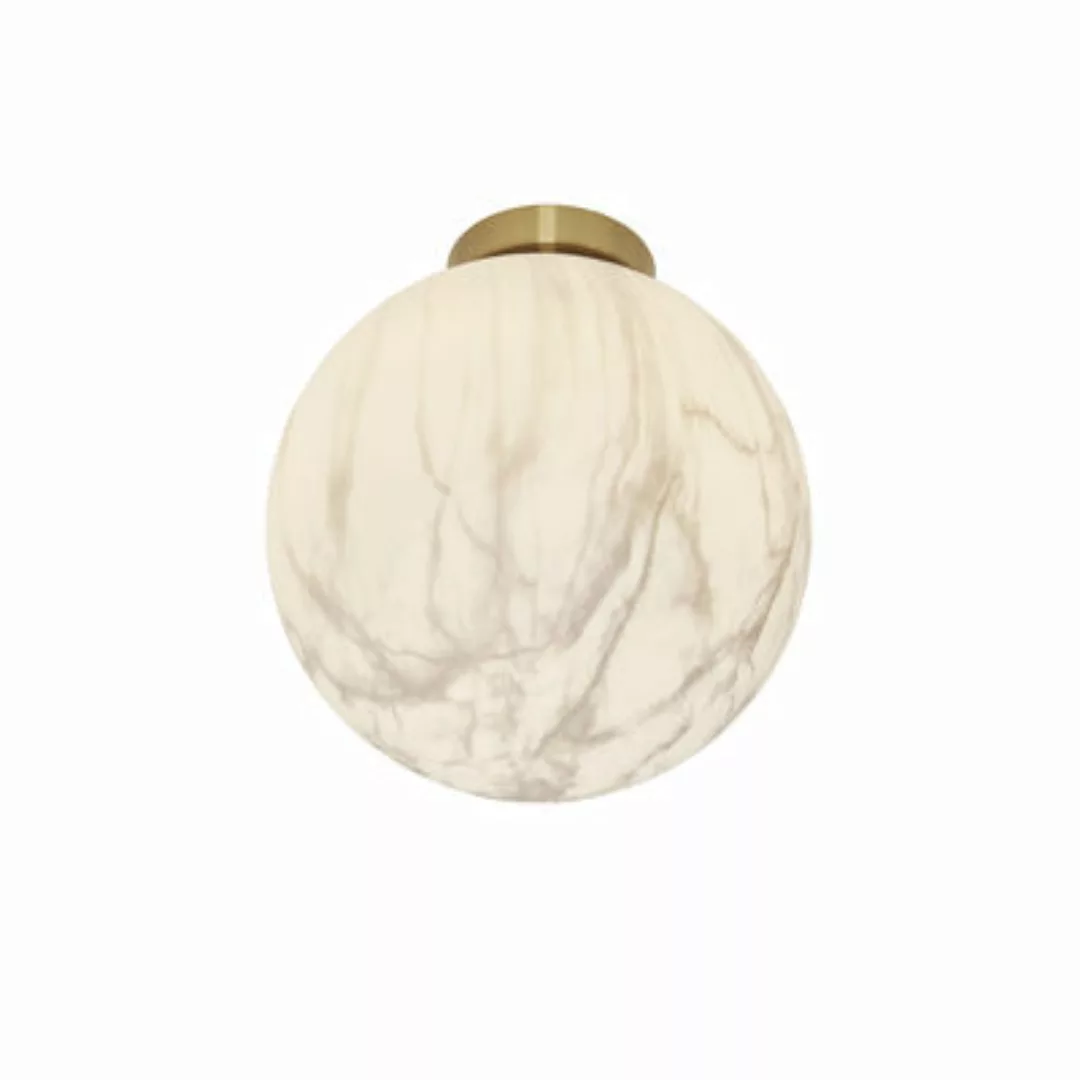 Deckenleuchte Carrara Large glas weiß gold / Ø 28 cm - Glas in Marmoroptik günstig online kaufen