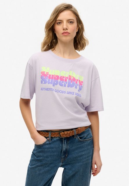 Superdry Rundhalsshirt "SU-NEON RAINBOW OVERSIZED TEE" günstig online kaufen