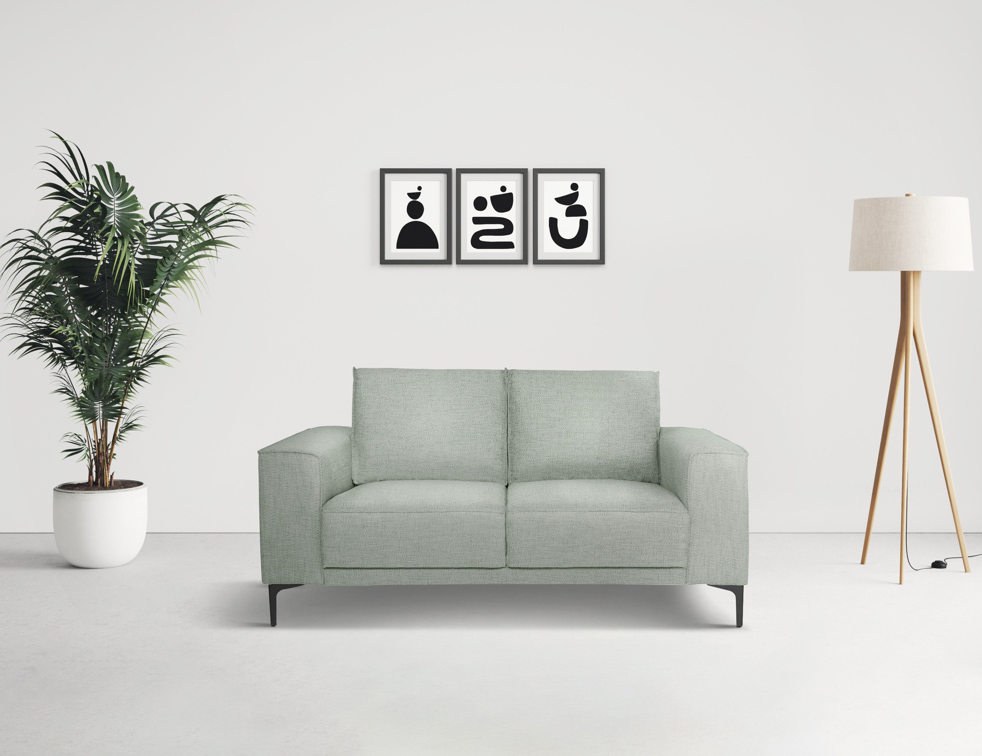 Places of Style 2-Sitzer "Kompaktsofa Oland, Struktur, Flachgewebe, Luxus-M günstig online kaufen