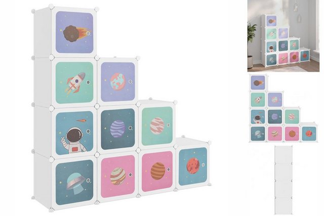 vidaXL Mehrzweckschrank Kinderschrank Modular mit 10 Würfeln Weiß Kunststof günstig online kaufen
