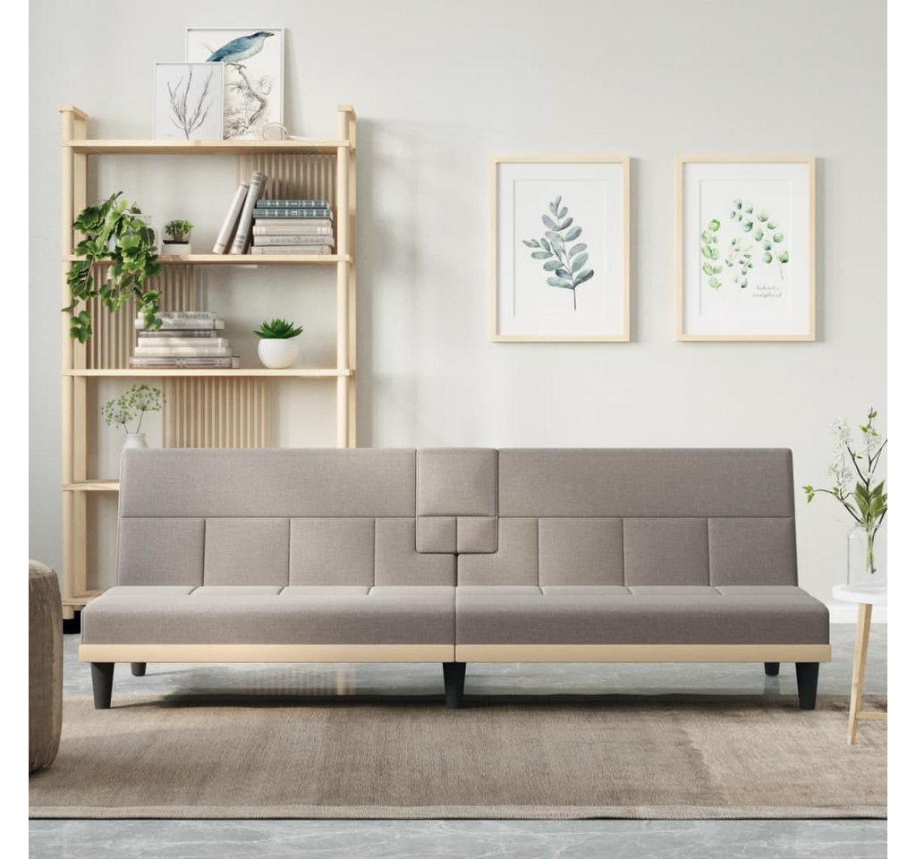 vidaXL Sofa Schlafsofa mit Getränkehaltern Taupe Stoff Schlafcouch Sofa Cou günstig online kaufen