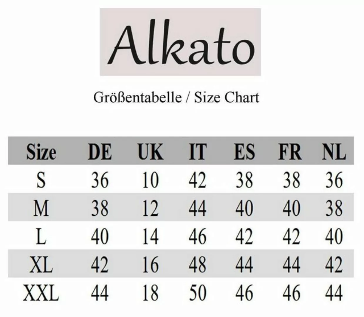 Alkato Longshirt Alkato Damen Shirt 3/4 Arm mit Rundhals günstig online kaufen