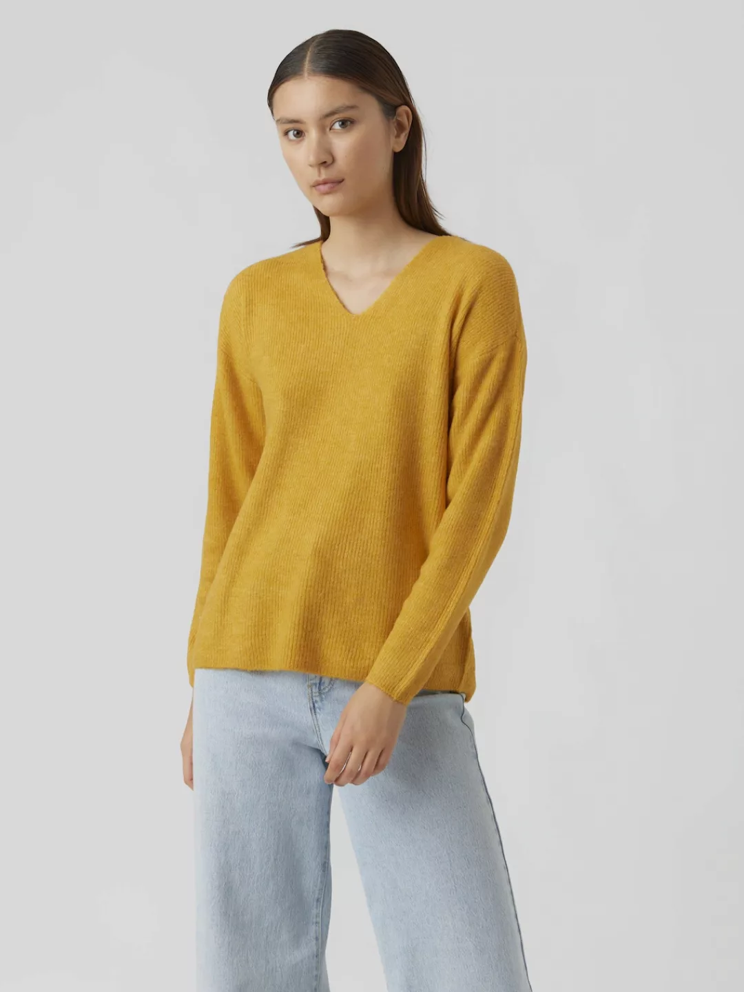 Vero Moda V-Ausschnitt-Pullover "VMCREWLEFILE LS V-NECK BLOUSE NOOS" günstig online kaufen