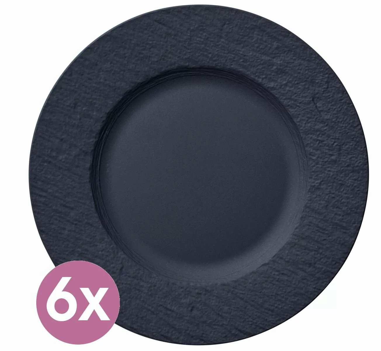 Villeroy & Boch Manufacture Rock Frühstücksteller schwarz 22 cm 6er Set Frü günstig online kaufen
