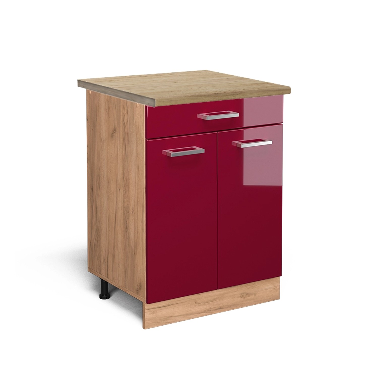 Vicco Unterschrank R-Line, Bordeaux Hochglanz/Goldkraft Eiche, günstig online kaufen