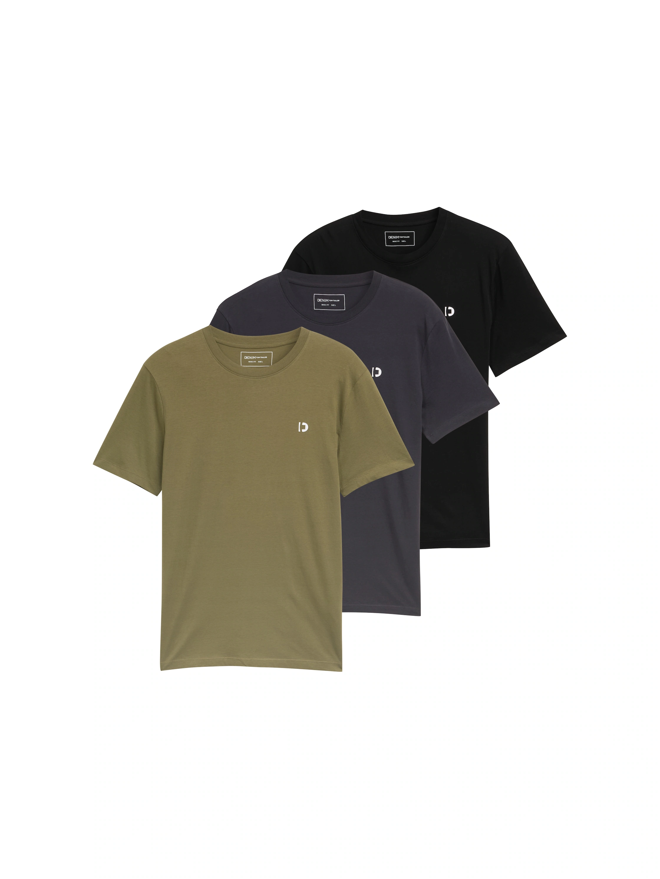 TOM TAILOR Denim T-Shirt, (Packung, 3 tlg.), mit Logo Print günstig online kaufen