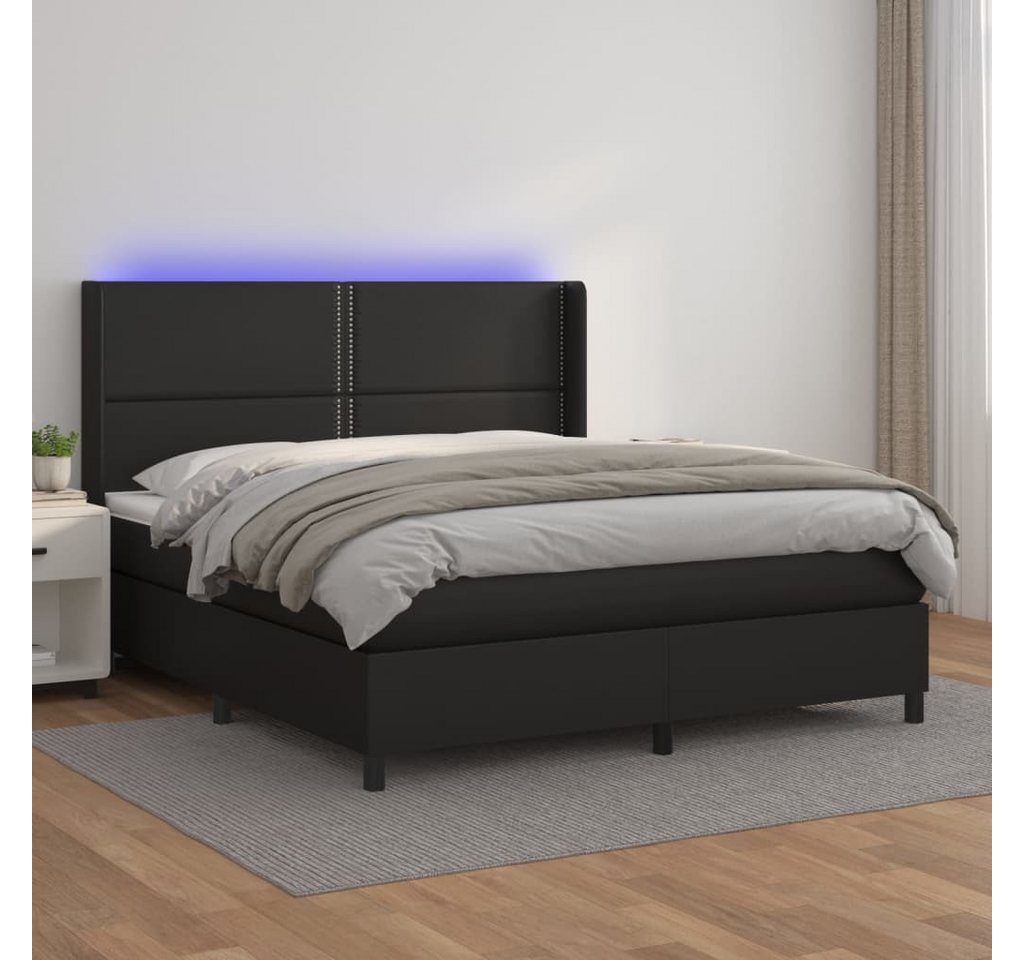 vidaXL Boxspringbett Boxspringbett mit Matratze und LED Kunstleder (160 x 2 günstig online kaufen