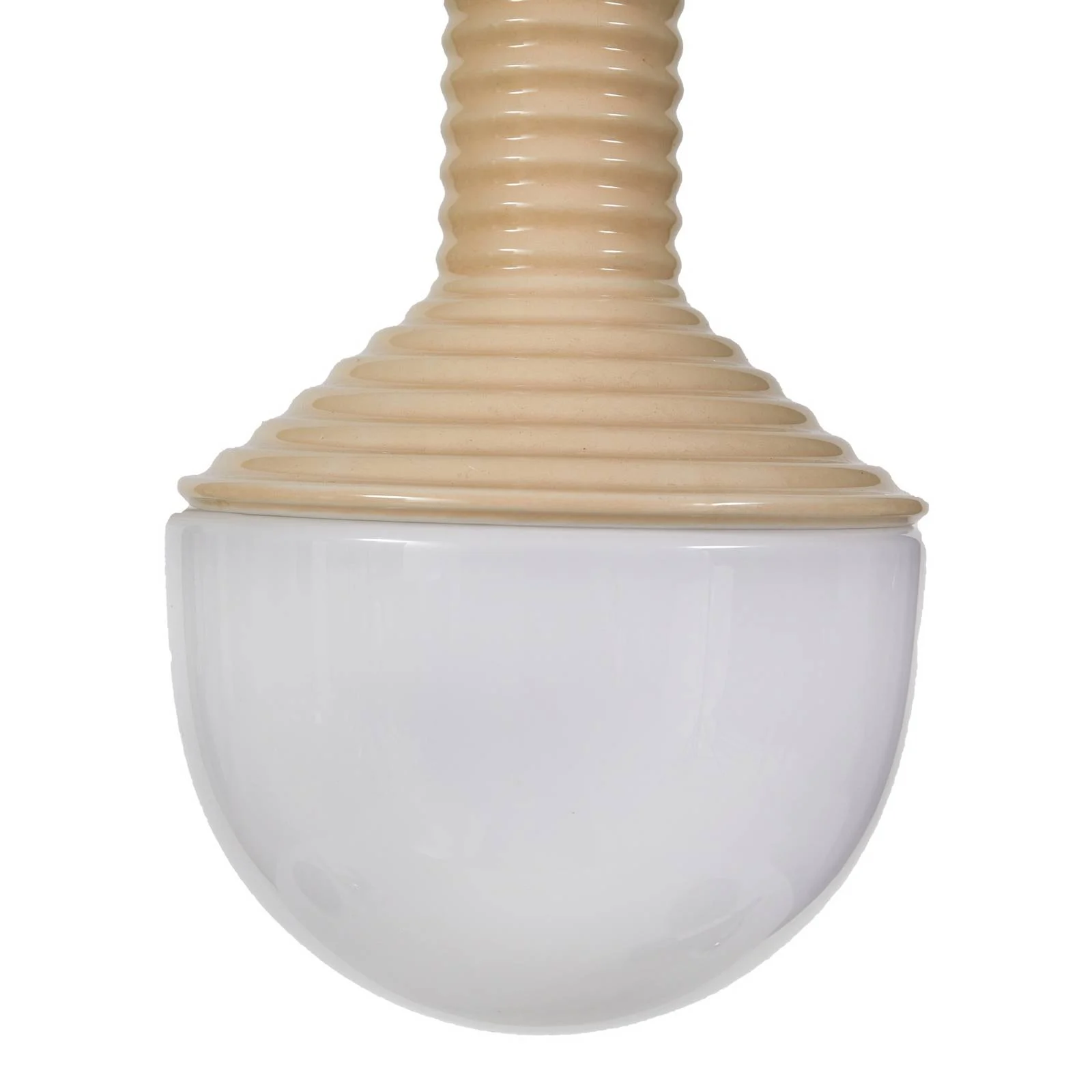 Lucande Hängeleuchte Florine, beige/opal, Keramik, Glas günstig online kaufen