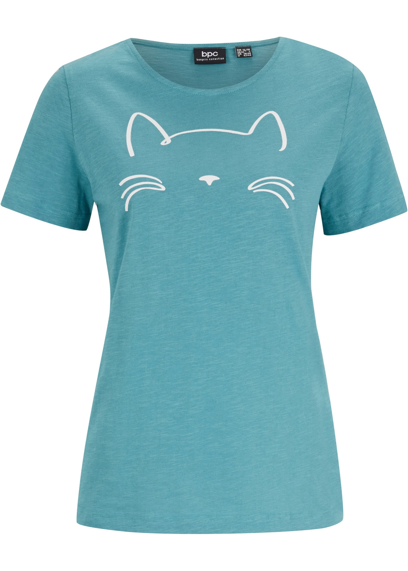 Kurzarmshirt mit Katzen-Druck günstig online kaufen