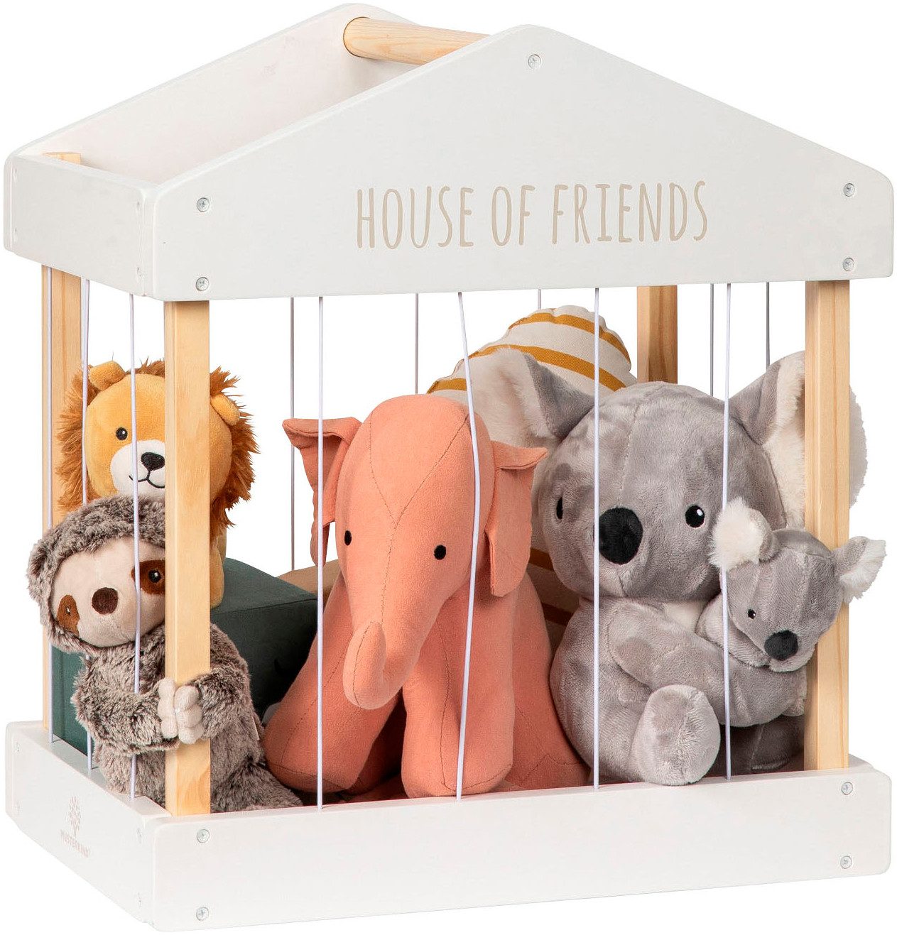 MUSTERKIND® Aufbewahrungsbox Plüschtier-BoxHouse of Friends, weiß/natur, günstig online kaufen
