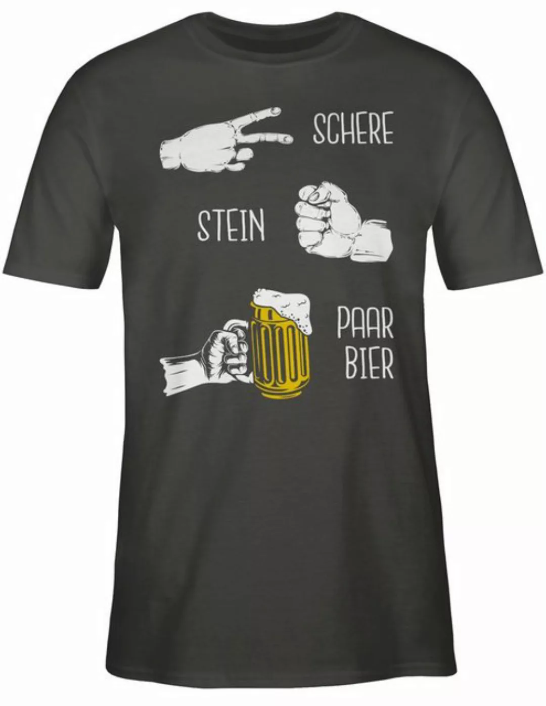 Shirtracer T-Shirt Biergeschenke Lustig - Schere Stein Bier - Hopfen - Herr günstig online kaufen