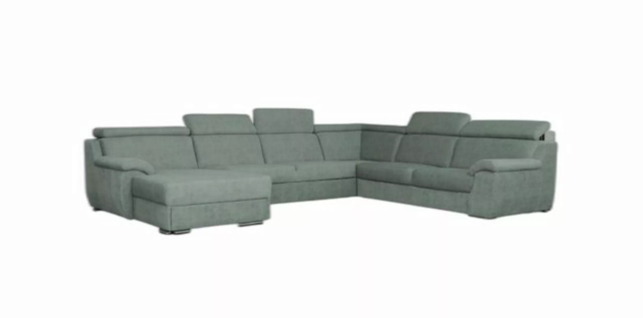 Xlmoebel Ecksofa Grauem Ecksofa U-Form Polster Relaxcouch Stoff Sitzmöbel, günstig online kaufen