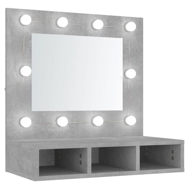 vidaXL Badezimmerspiegelschrank Spiegelschrank mit LED Betongrau 60x31,5x62 günstig online kaufen
