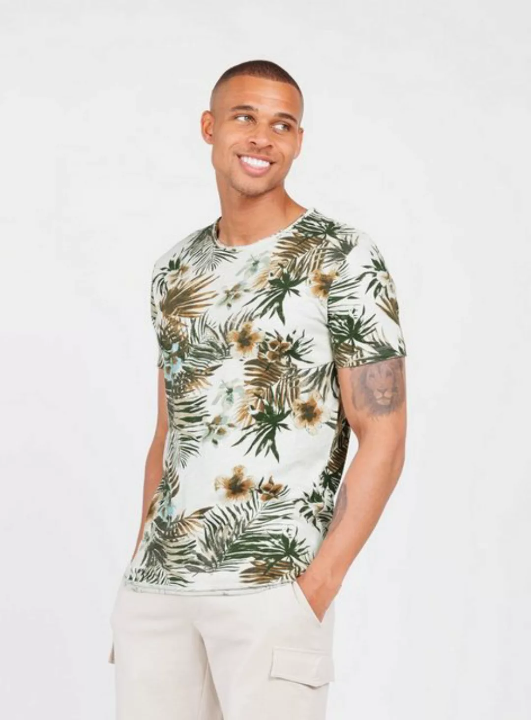 Key Largo T-Shirt T-Shirt Playa Hawaii Flower Printshirt vintage Look MT004 günstig online kaufen