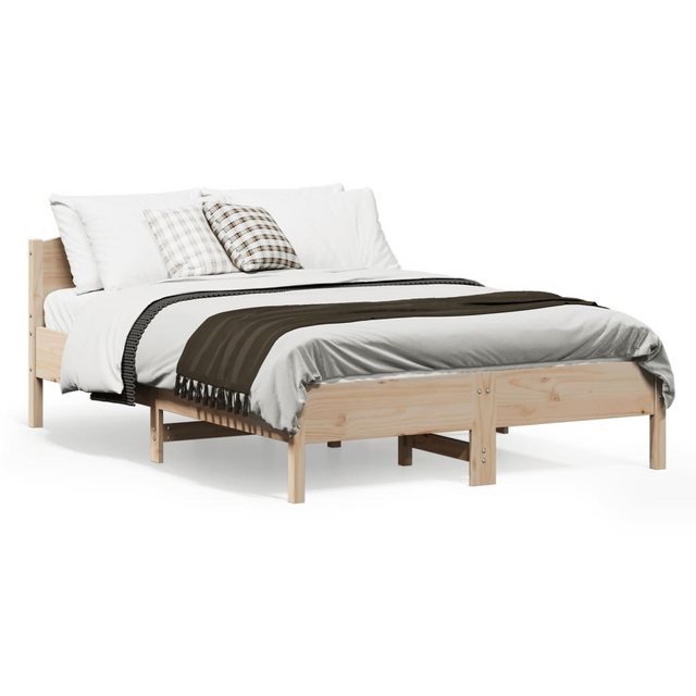 vidaXL Bettgestell Massivholzbett mit Kopfteil 120x190 cm Kiefer Bett Bettg günstig online kaufen