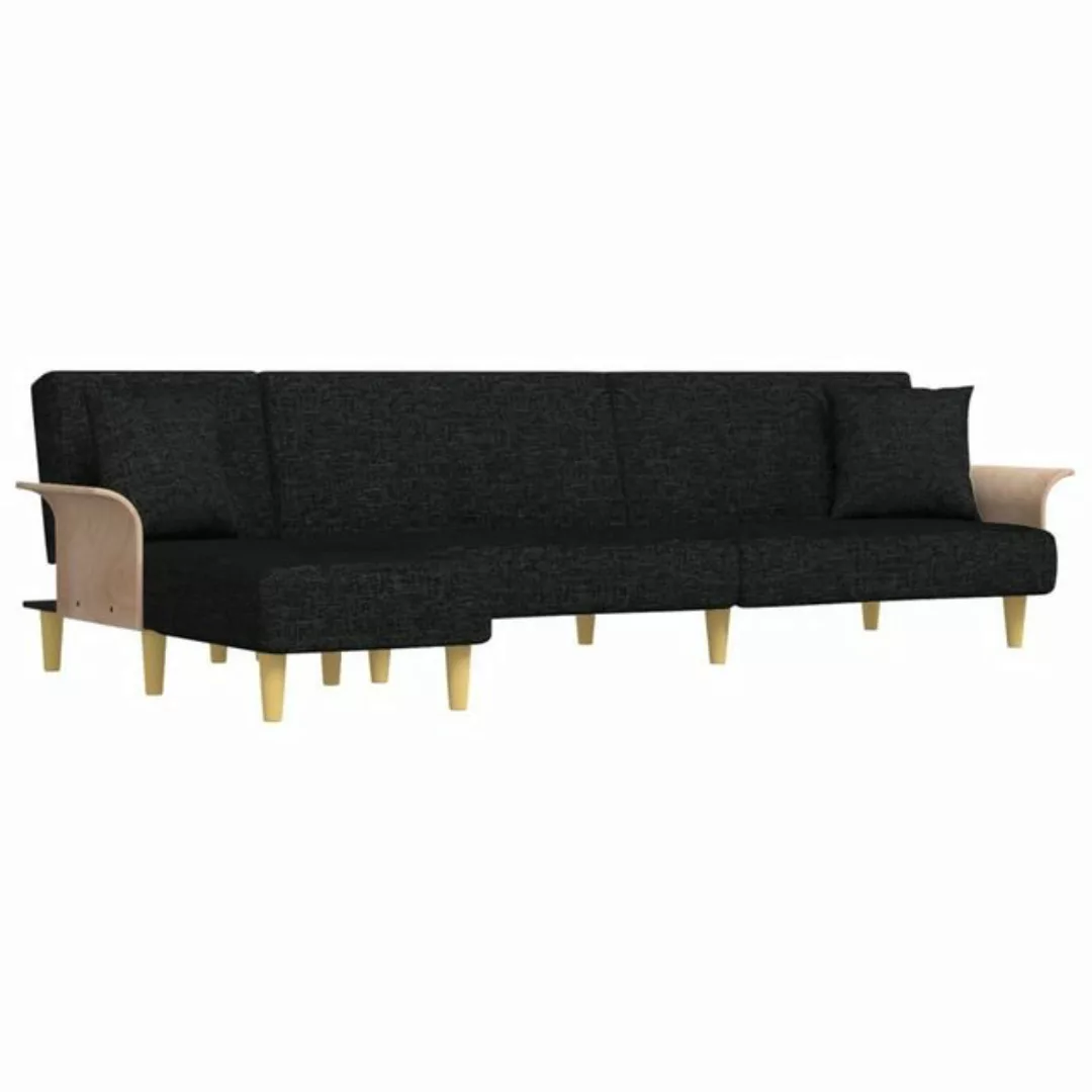 vidaXL Sofa Schlafsofa in L-Form Schwarz 279x140x70 cm Stoff günstig online kaufen