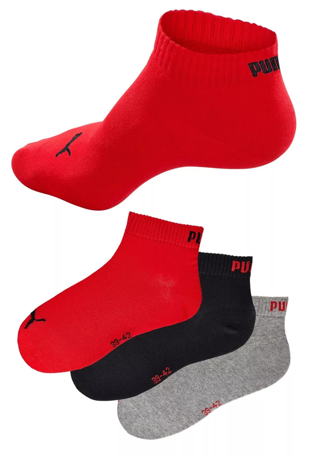 PUMA Kurzsocken, (3 Paar), mit Rippbündchen günstig online kaufen