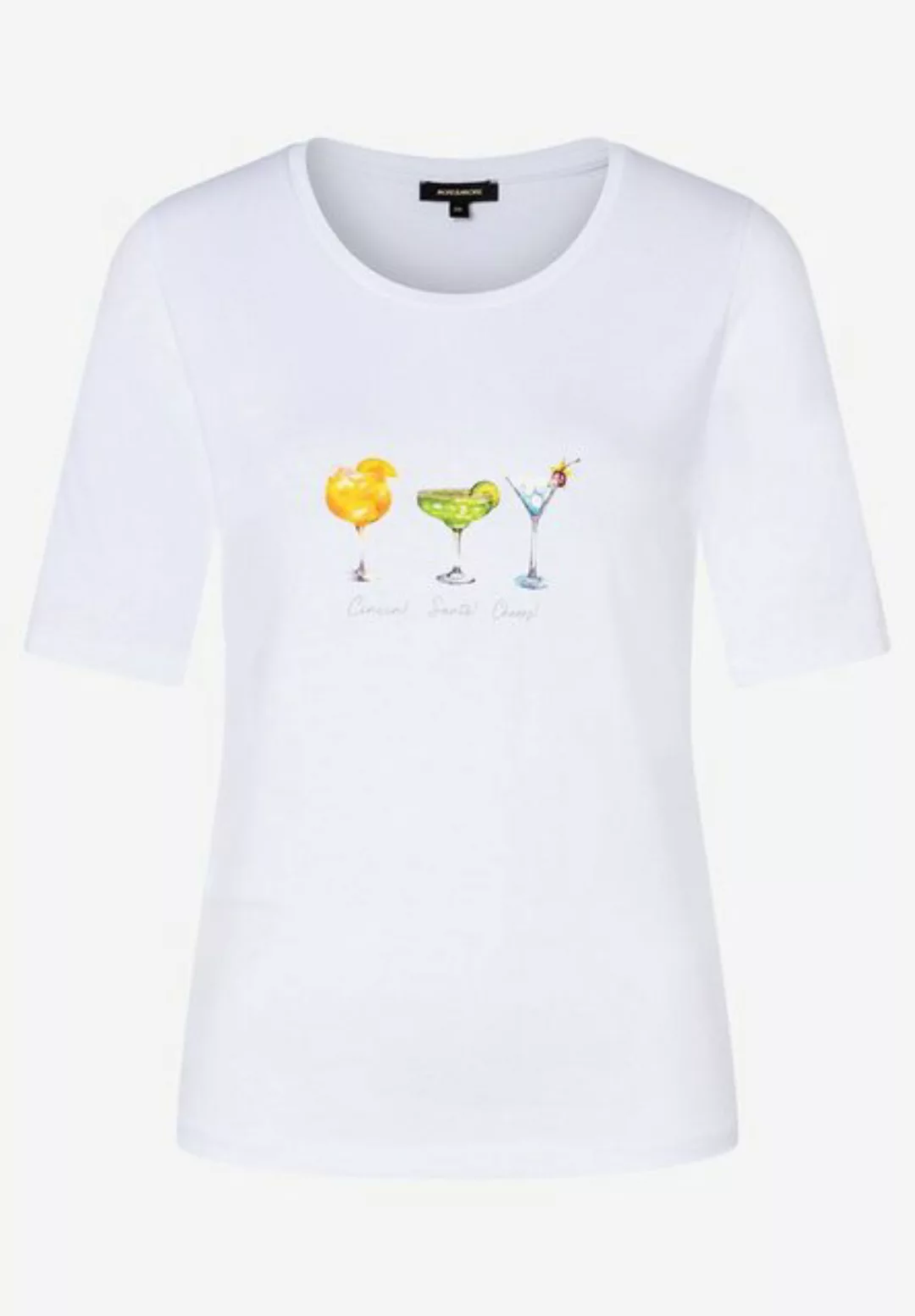 MORE&MORE Kurzarmshirt T-Shirt mit Cocktail-Print Frühjahrs-Kollektion günstig online kaufen