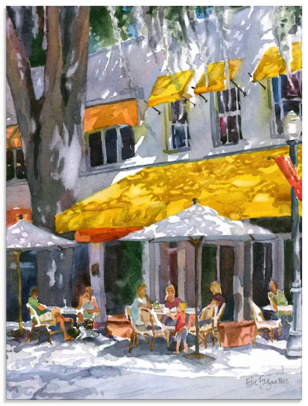 Artland Glasbild "Aprilabend", Restaurant & Cafés, (1 St.), in verschiedene günstig online kaufen
