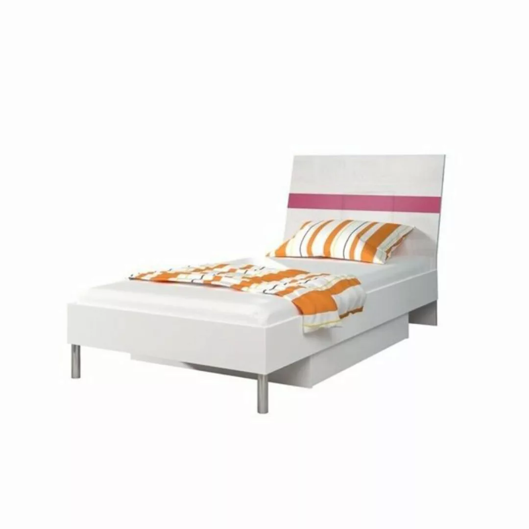 JVmoebel Kinderbett Betten Rosa Holz Design Einzelbett Hochglanz Single Kin günstig online kaufen