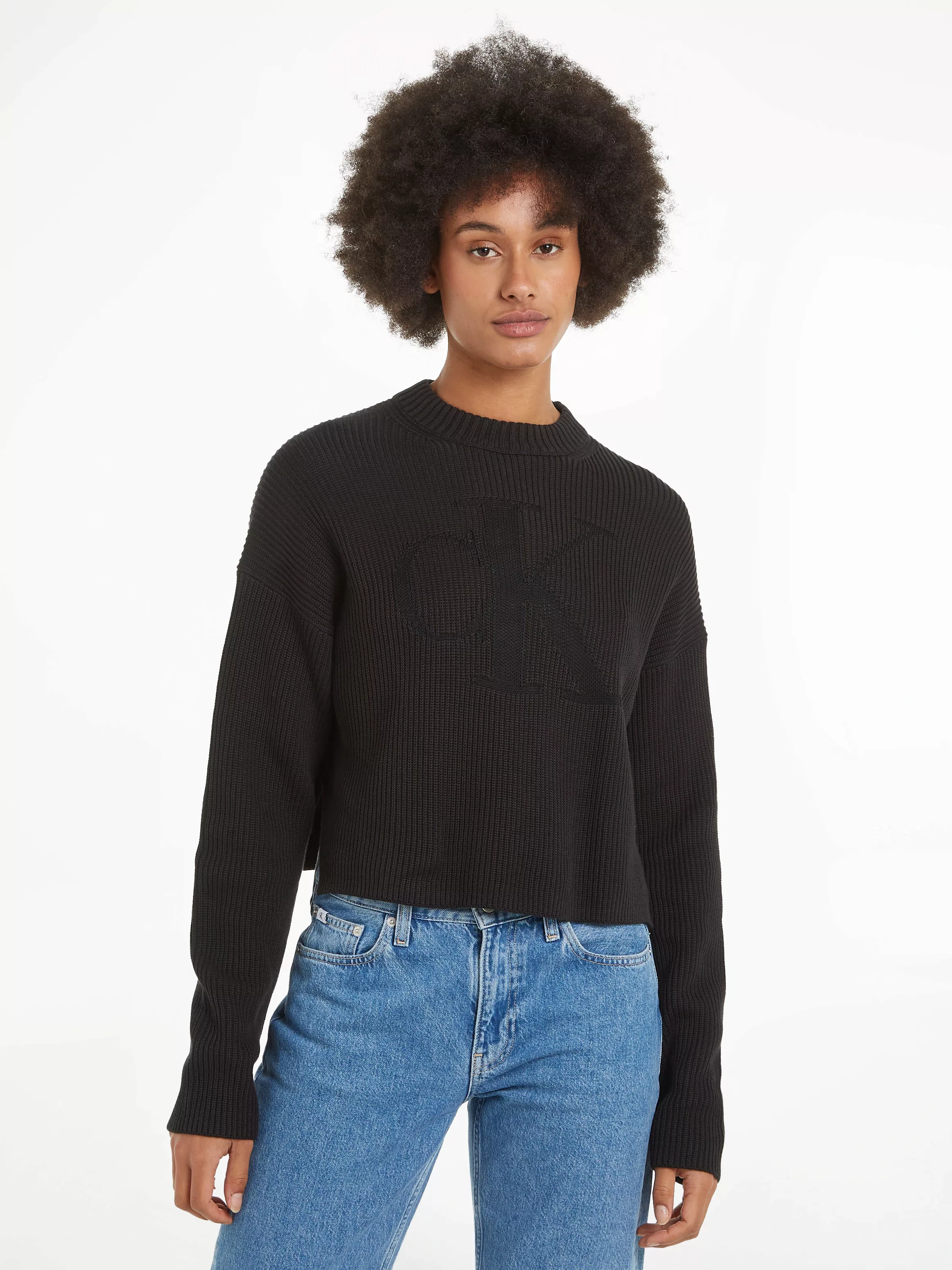 Calvin Klein Jeans Stehkragenpullover LOGO INTARSIA REGULAR SWEATER mit Log günstig online kaufen
