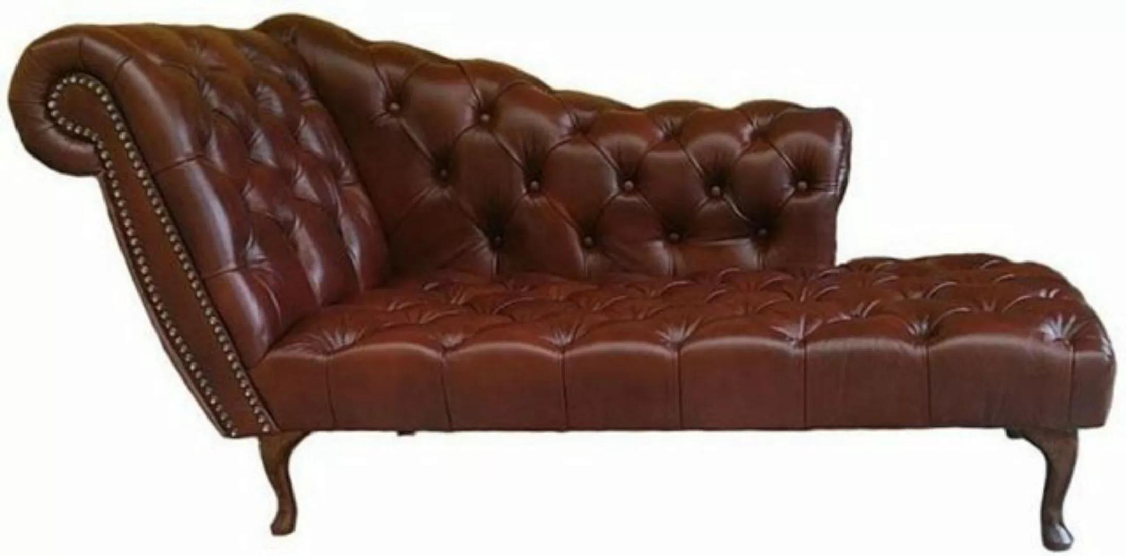 Casa Padrino Chesterfield-Sofa Chesterfield Chaiselongue / Recamiere Echt L günstig online kaufen