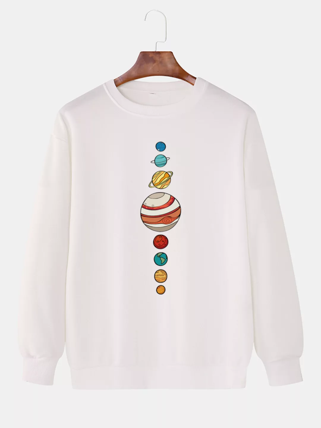 Herren Cartoon Planet Print Plain Täglich Loose Lounge Pullover Sweatshirts günstig online kaufen