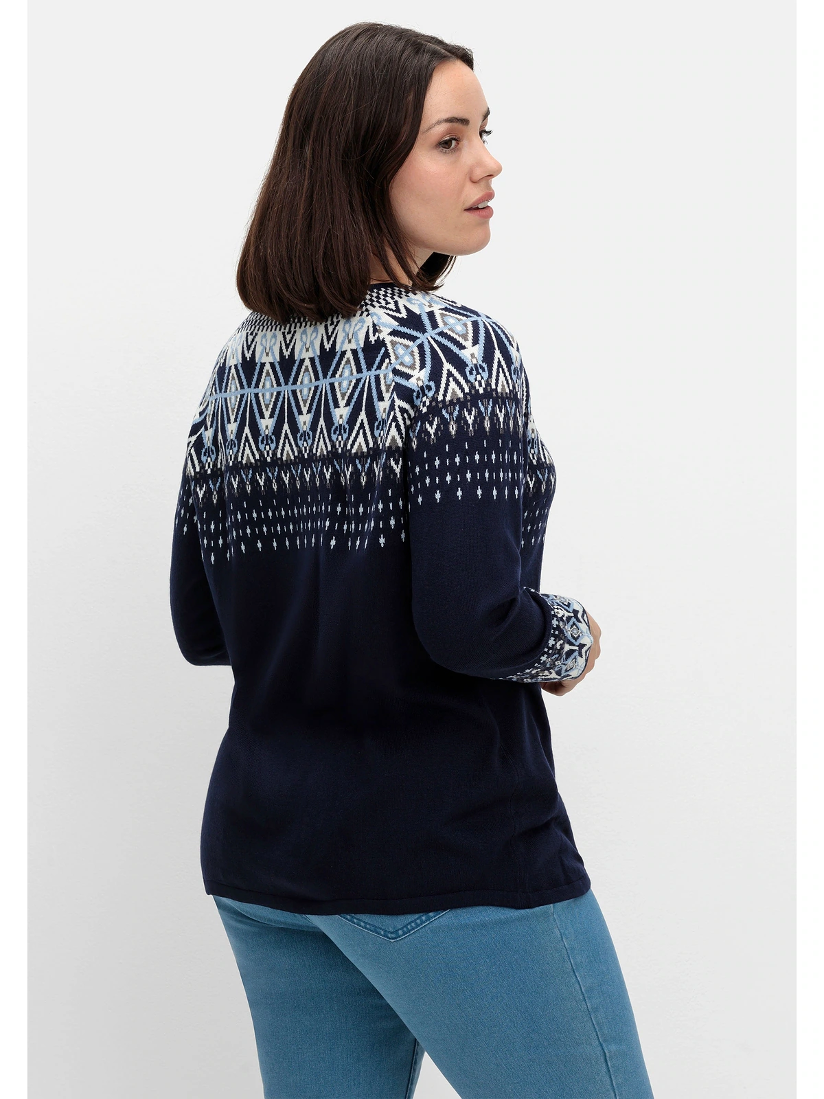 Sheego Strickpullover "Große Größen", mit Norwegermuster günstig online kaufen