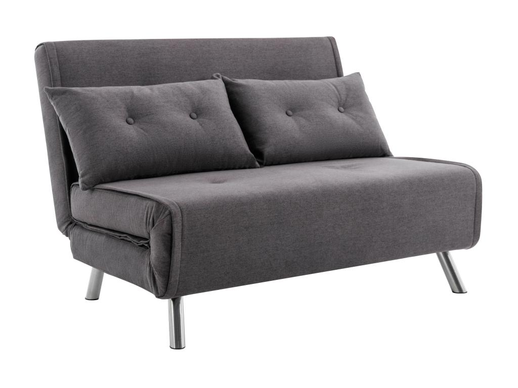 Sofa 2-Sitzer mit Schlaffunktion - Stoff - Anthrazit - URIBIA günstig online kaufen