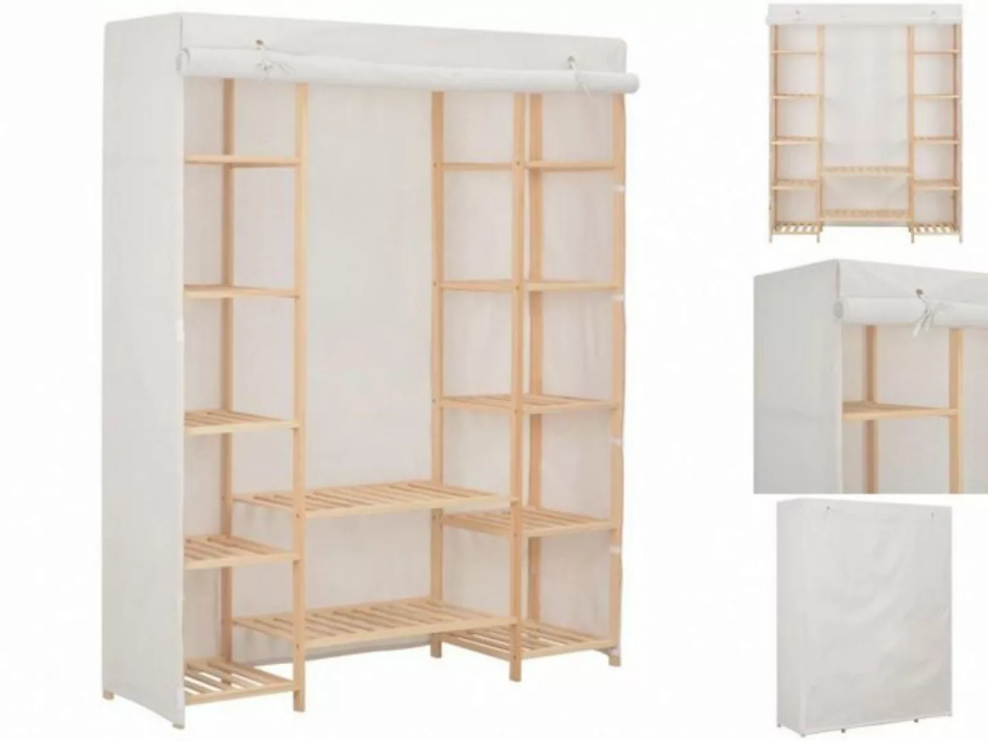 vidaXL Kleiderschrank Kleiderschrank Stoffschrank Weiß 135 x 40 x 170 cm St günstig online kaufen