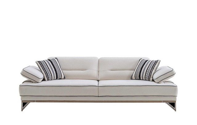 JVmoebel Sofa Weißes Sofa Exklusiver 3-Sitzer Wohnzimmer Textil Polster Cou günstig online kaufen