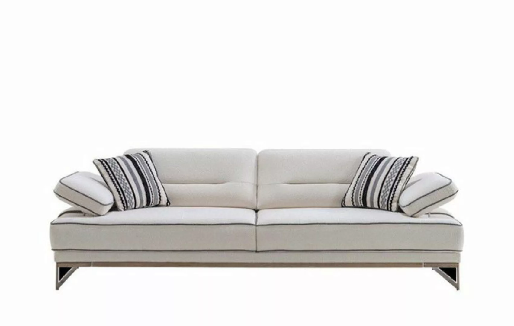 JVmoebel Sofa Weißes Sofa Exklusiver 3-Sitzer Wohnzimmer Textil Polster Cou günstig online kaufen