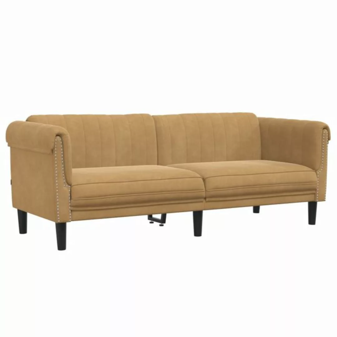 vidaXL Sofa Sofa 3-Sitzer Braun Samt günstig online kaufen