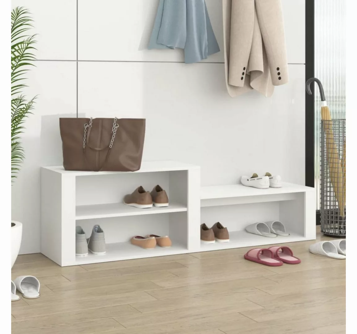furnicato Schuhschrank Weiß 150x35x45 cm Holzwerkstoff günstig online kaufen