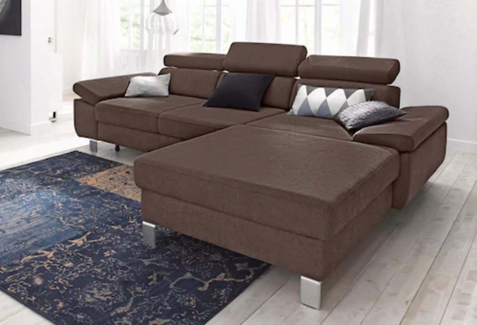 exxpo - sofa fashion Ecksofa Locarno, hochwertiger Sitzkomfort, bequeme Arm günstig online kaufen