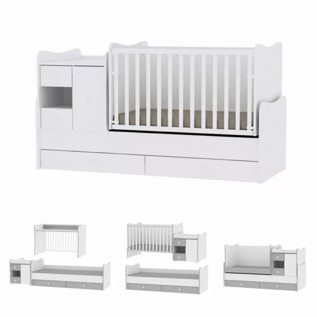 Lorelli Komplettbett Baby- und Kinderbett Mini Max, 3 in 1, umbaubar, für 2 günstig online kaufen